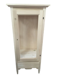 Vetrina classica 1 anta 1 cassetto in legno grezzo l.57 p.40 h.134 (718) - Mobili 2G