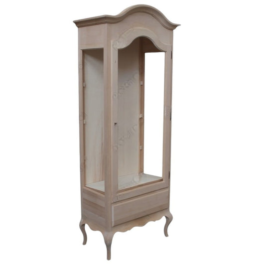 Vetrina classica 1 anta grezza in legno l.80 p.45 h.196 (102) - Mobili 2G