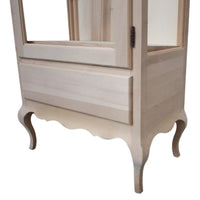 Vetrina classica 1 anta grezza in legno l.80 p.45 h.196 (102) - Mobili 2G