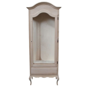 Vetrina classica 1 anta grezza in legno l.80 p.45 h.196 (102) - Mobili 2G