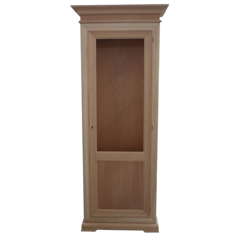 Vetrina classica 1 porta dx-sx in legno grezzo l.86 p.51 h.215 (3127) - Mobili 2G