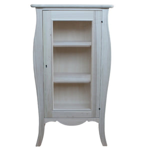 Vetrina classica 1 porta in legno grezzo l.71 p.48 h.134 (3096) - Mobili 2G