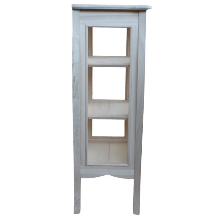 Vetrina classica 1 porta in legno grezzo l.71 p.48 h.134 (3096) - Mobili 2G