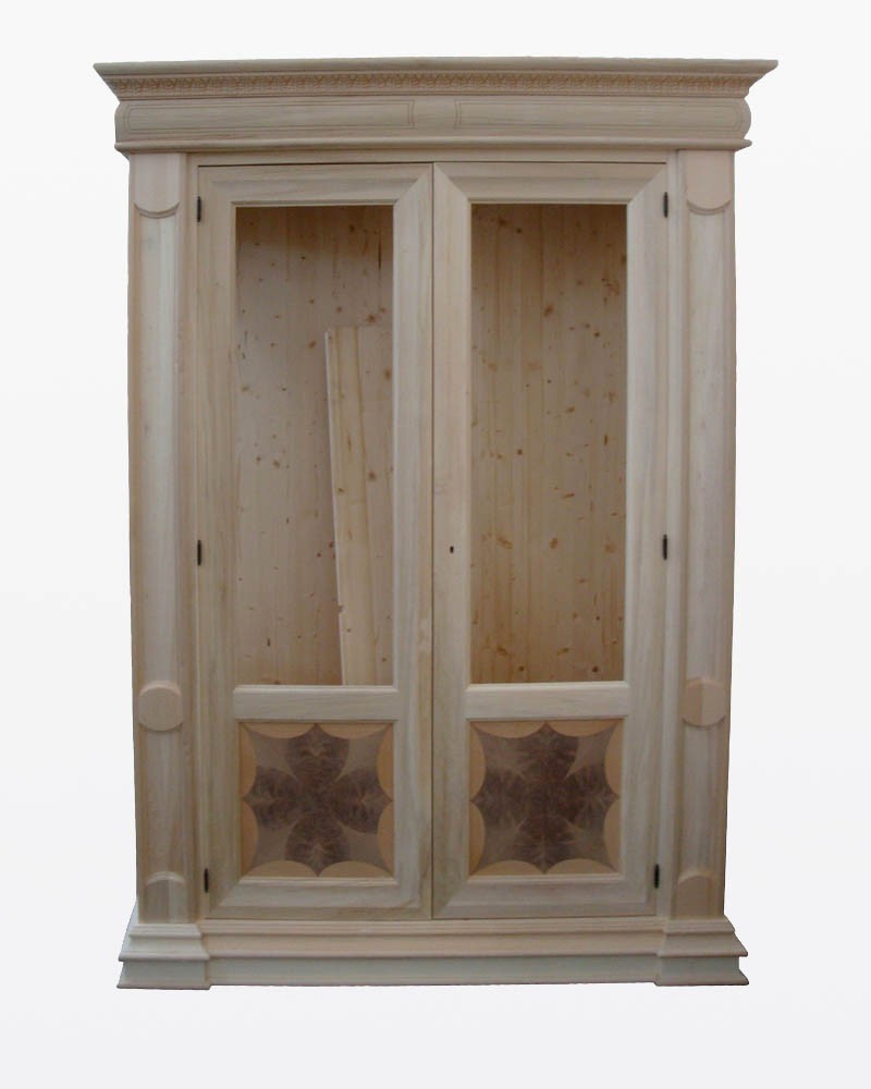 Vetrina classica 2 ante grezza in legno l.168 p.52 h.217 (153) - Mobili 2G