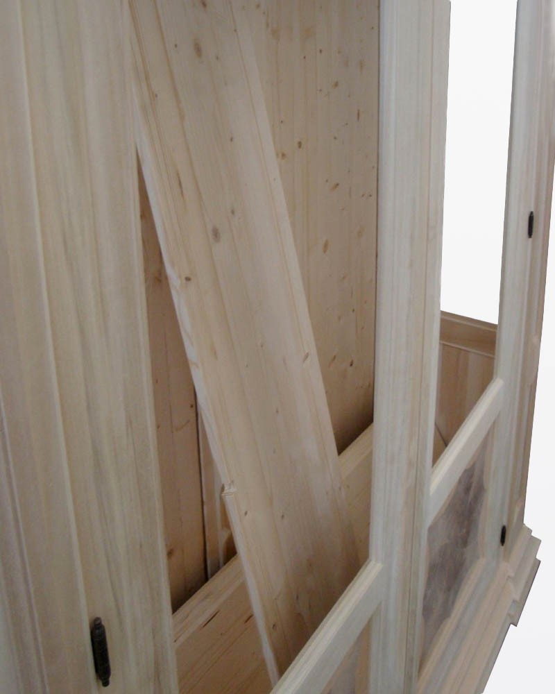 Vetrina classica 2 ante grezza in legno l.168 p.52 h.217 (153) - Mobili 2G