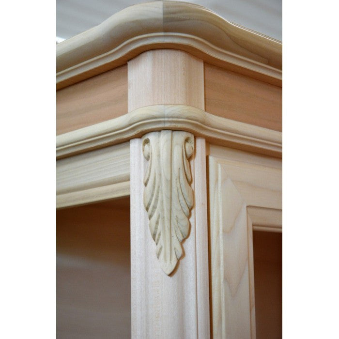 Vetrina classica 2 porte 1 cassetto in legno grezzo l.61 p.41 h.190 - Mobili 2G