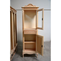 Vetrina classica 2 porte 1 cassetto in legno grezzo l.61 p.41 h.190 - Mobili 2G