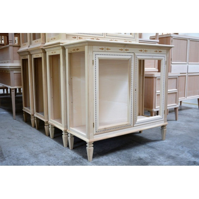 Vetrina classica 2 porte in legno grezzo l.106 p.41 h.100 - Mobili 2G