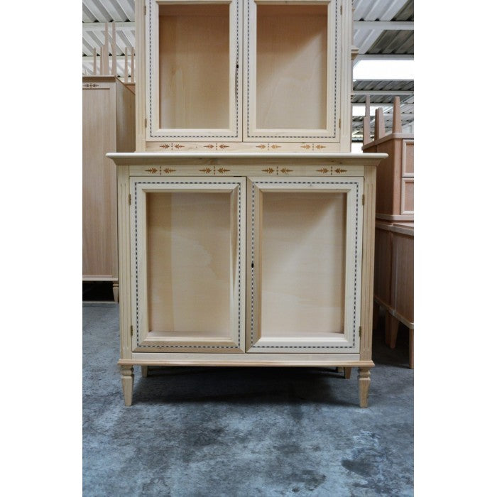 Vetrina classica 2 porte in legno grezzo l.106 p.41 h.100 - Mobili 2G