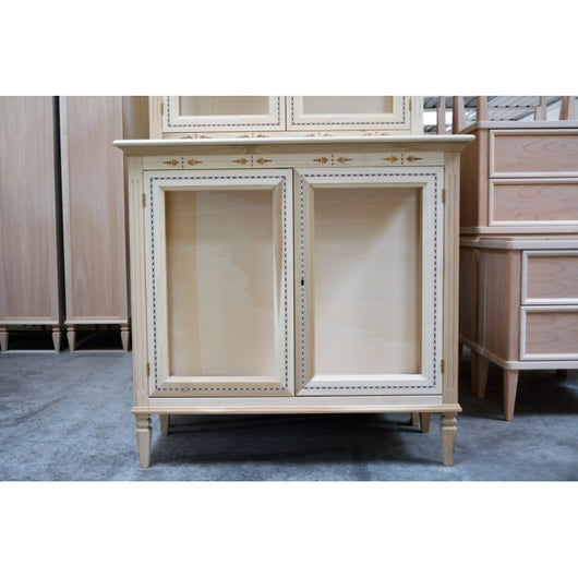 Vetrina classica 2 porte in legno grezzo l.106 p.41 h.100 - Mobili 2G