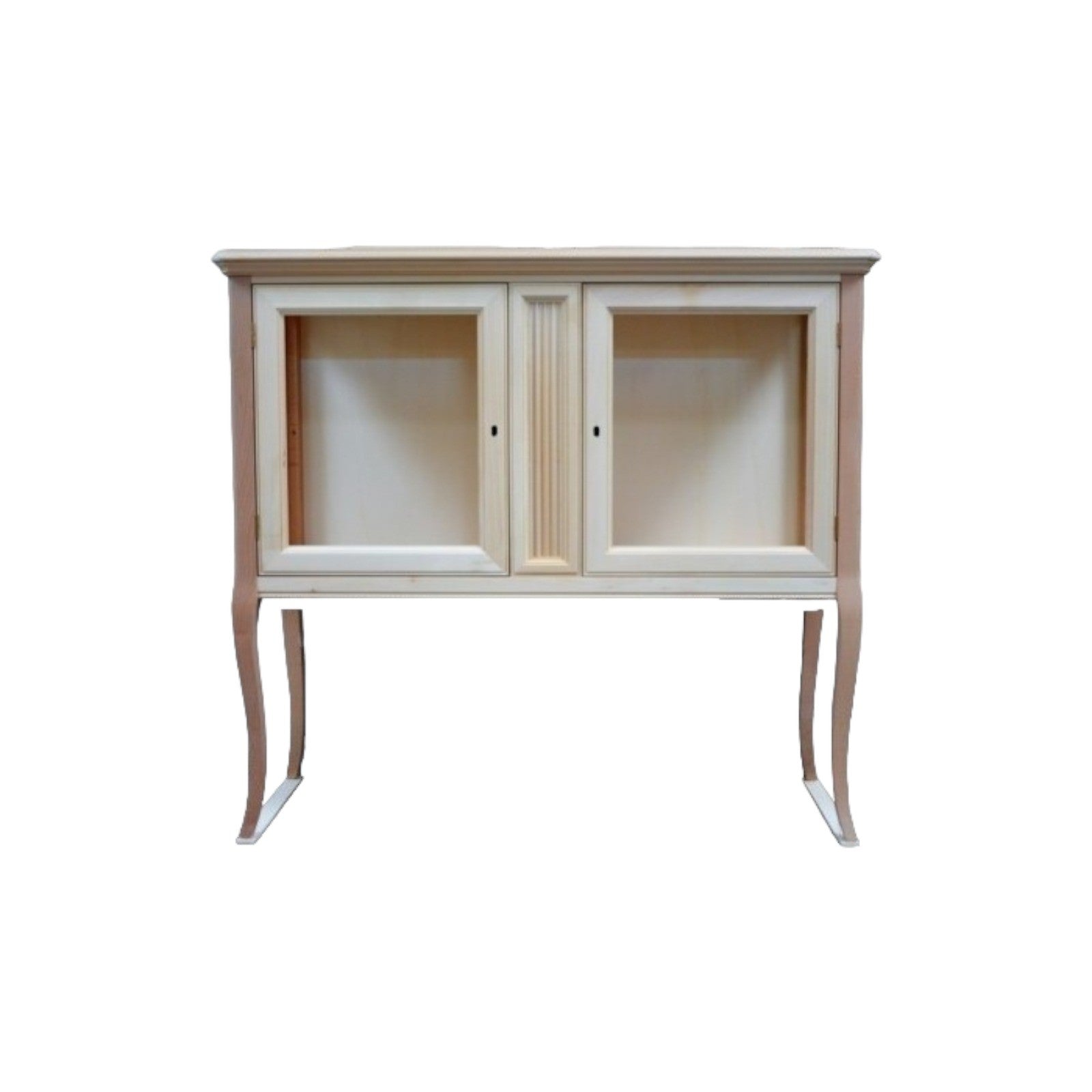 Vetrina classica 2 porte in legno grezzo l.110 p.40 h.100 - Mobili 2G