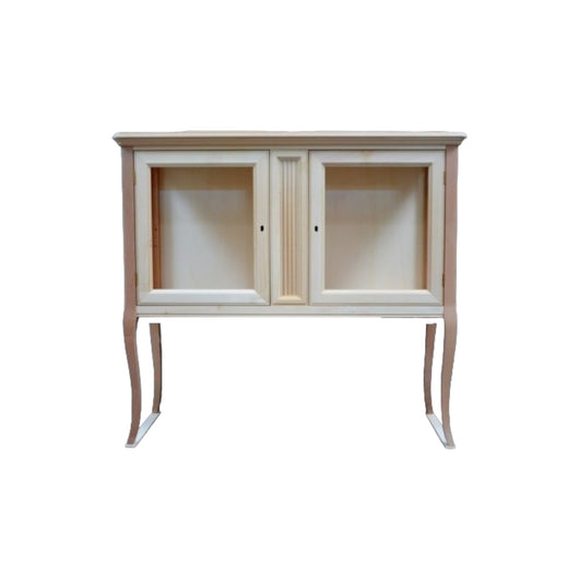 Vetrina classica 2 porte in legno grezzo l.110 p.40 h.100 - Mobili 2G