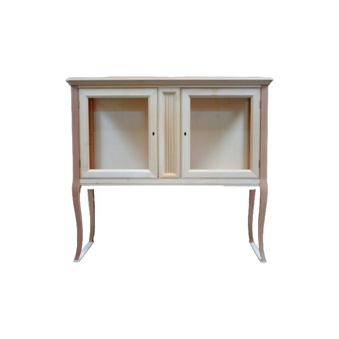 Vetrina classica 2 porte in legno grezzo l.110 p.40 h.100 - Mobili 2G