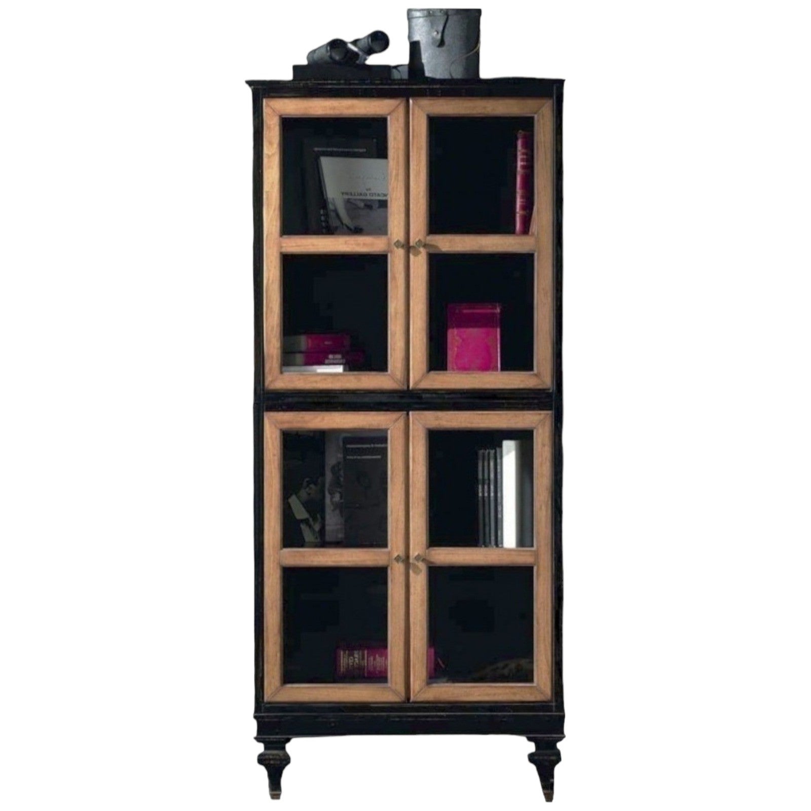 Vetrina classica 4 porte in legno shabby 80x39x182 - Mobili 2G