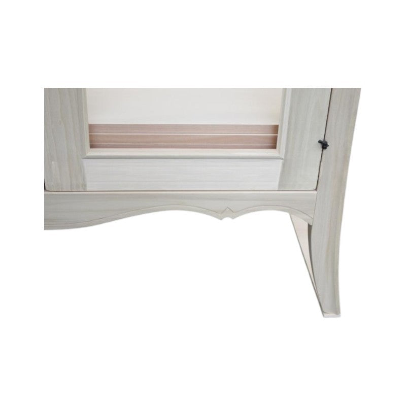 Vetrina classica bombata 2 porte in legno grezzo l.115 p.48 h.204 (3094) - Mobili 2G