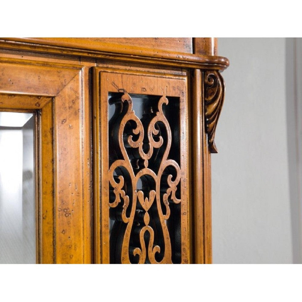 Vetrina classica in legno 1 porta finitura bassano l.111 p.44 h.192 - Mobili 2G