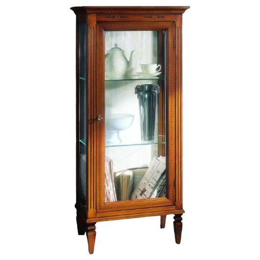 Vetrina classica in legno 1 porta finitura bassano l.60 p.37 h.132 - Mobili 2G