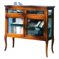 Vetrina classica in legno 2 porte 2 ribalte finitura bassano l.100 p.38 h.95 - Mobili 2G