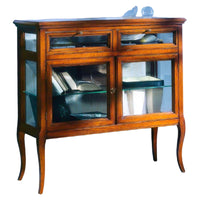 Vetrina classica in legno 2 porte 2 ribalte finitura bassano l.100 p.38 h.95 - Mobili 2G