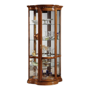 Vetrina classica vetro curvo legno tinta noce 93x44x195 - Mobili 2G