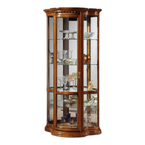 Vetrina classica vetro curvo legno tinta noce 93x44x195 - Mobili 2G
