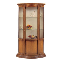 Vetrina classica vetro curvo legno tinta noce bassano 101x47x198 - Mobili 2G