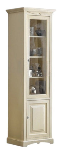 Vetrina colonna arte povera 2 ante legno avorio 68x47x220 - Mobili 2G