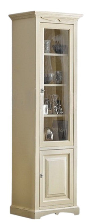 Vetrina colonna arte povera 2 ante legno avorio 68x47x220 - Mobili 2G