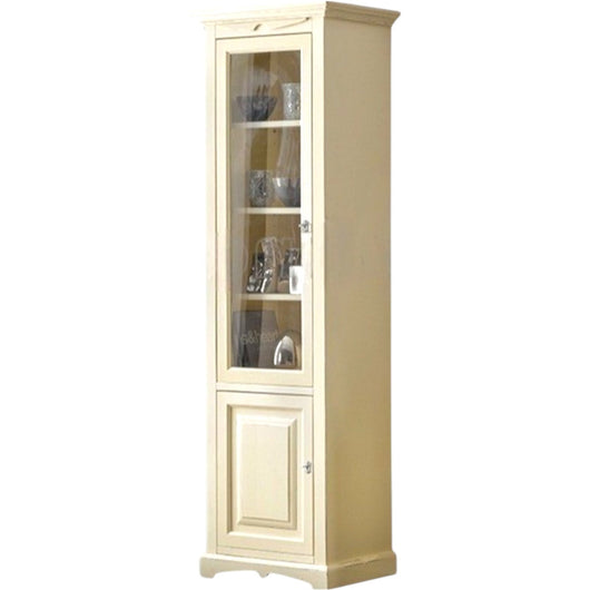 Vetrina colonna arte povera 2 ante legno bianco anticato 68x47x220 - Mobili 2G