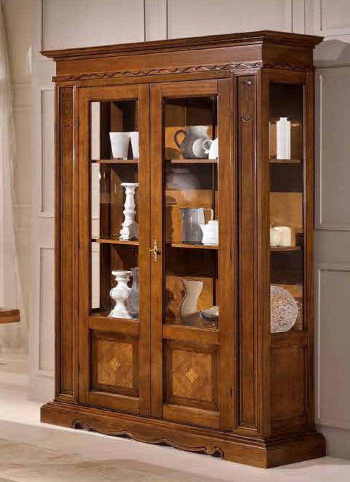 Vetrina in legno 2 porte arte povera bassano l.146 p.49 x h.213