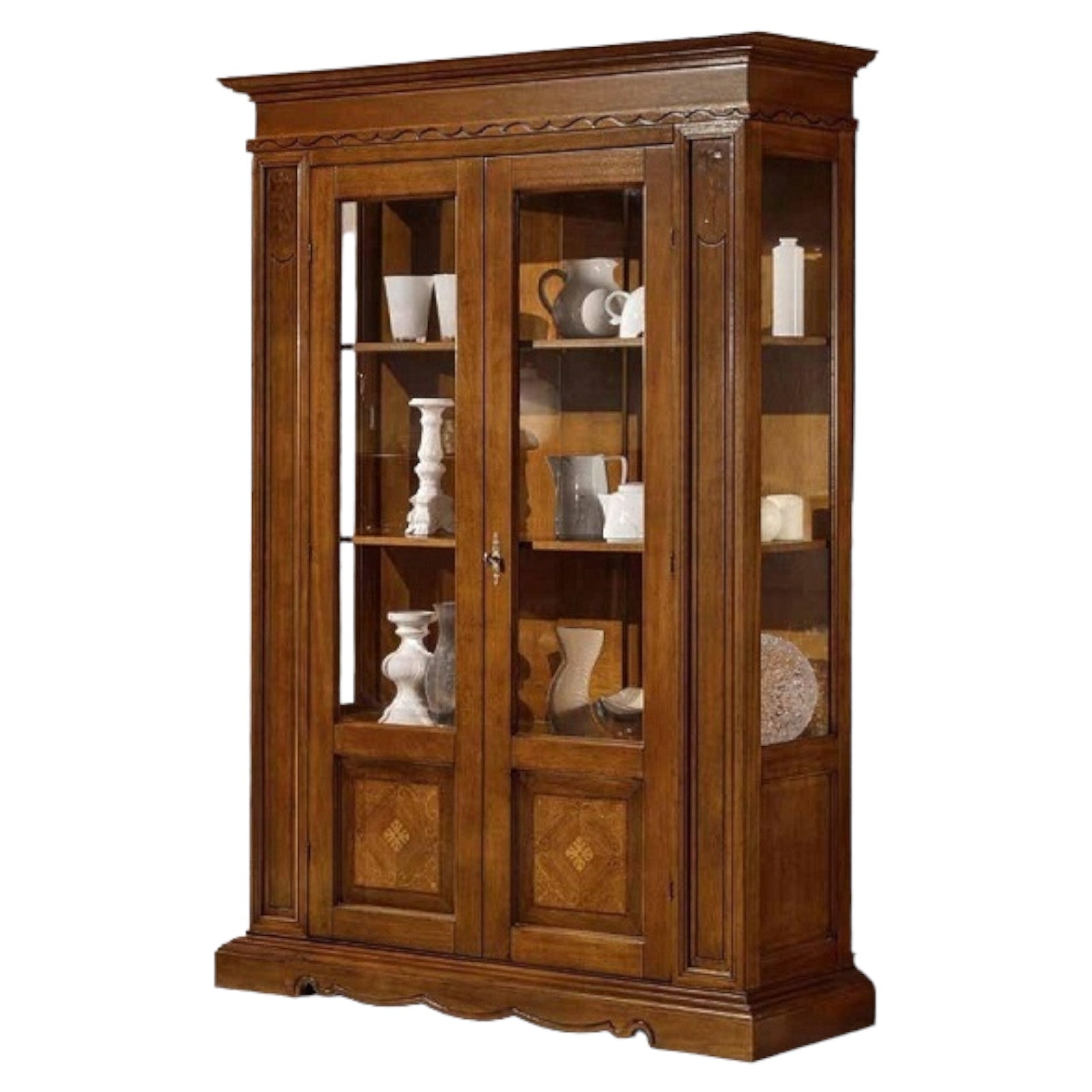 Vetrina in legno 2 porte arte povera bassano l.146 p.49 x h.213