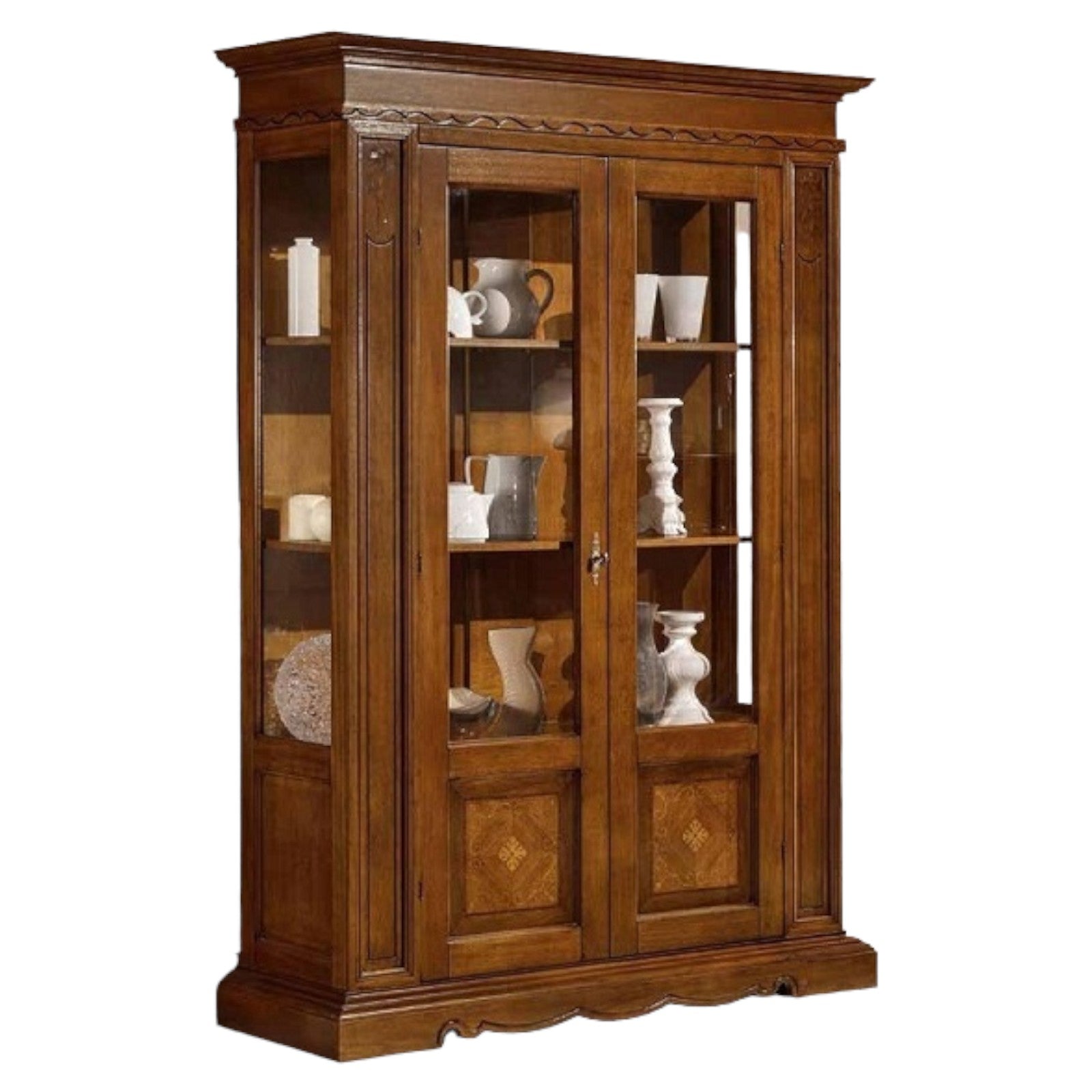 Vetrina in legno 2 porte arte povera bassano l.146 p.49 x h.213