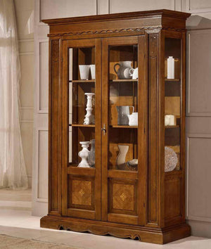 Vetrina in legno 2 porte arte povera bassano l.146 p.49 x h.213