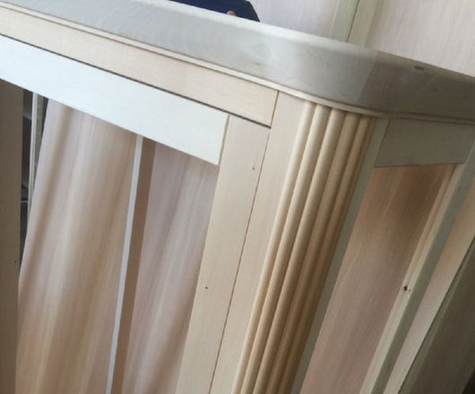 Vetrina in legno arte povera 2 porte tinta noce 170x50x215 - Mobili 2G