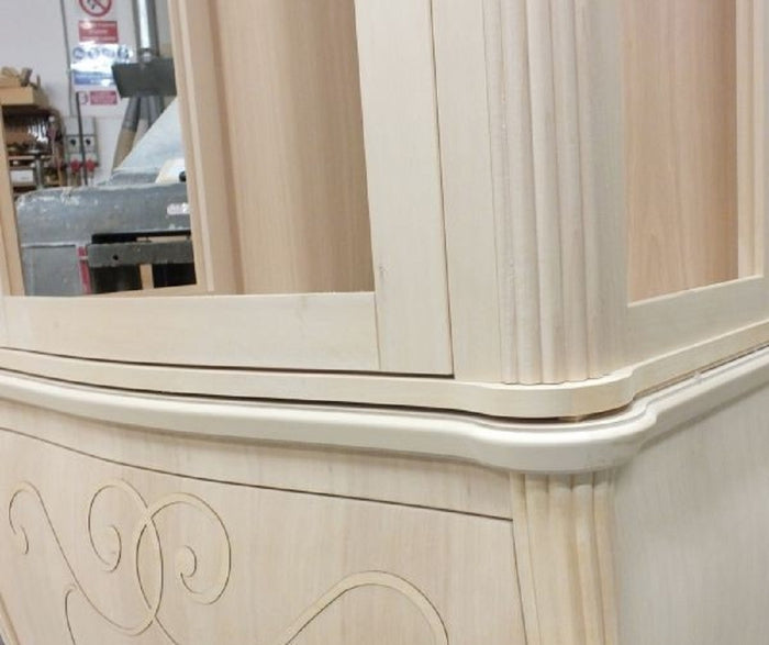 Vetrina in legno arte povera 2 porte tinta noce 170x50x215 - Mobili 2G