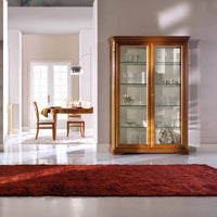 Vetrina in legno massello 2 porte tinta noce l.144 p.49 h.215 - Mobili 2G