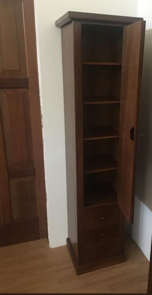 Vetrina libreria arte povera legno 1 porta tinta noce 45x41x187 - Mobili 2G