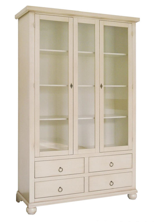 Vetrina libreria classica 2 porte legno avorio 118x40x190 - Mobili 2G