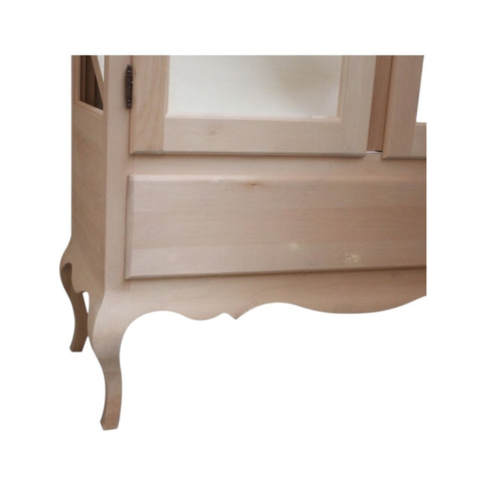 Vetrina sagomata cappello gendarme grezza legno 104x45x196 (3065) - Mobili 2G