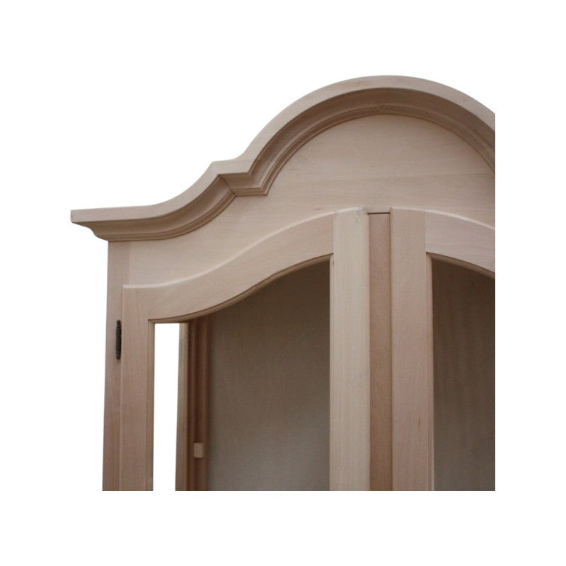 Vetrina sagomata cappello gendarme grezza legno 104x45x196 (3065) - Mobili 2G