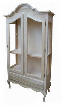 Vetrina sagomata classica 2 ante noce bassano104x45x196 (3065) - Mobili 2G