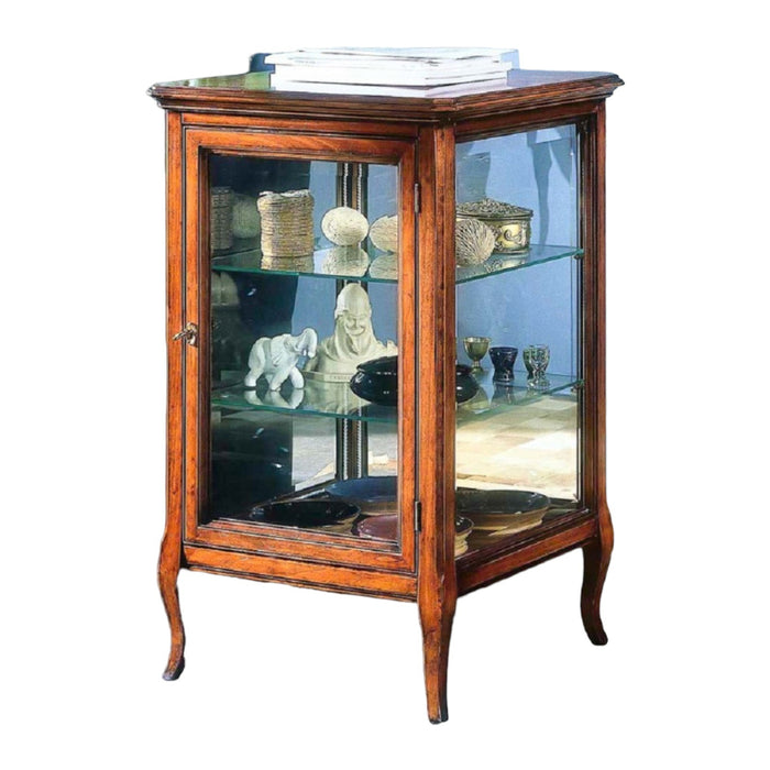 Vetrina teca classica in legno 1 porta finitura bassano l.55 p.55 h.90 - Mobili 2G