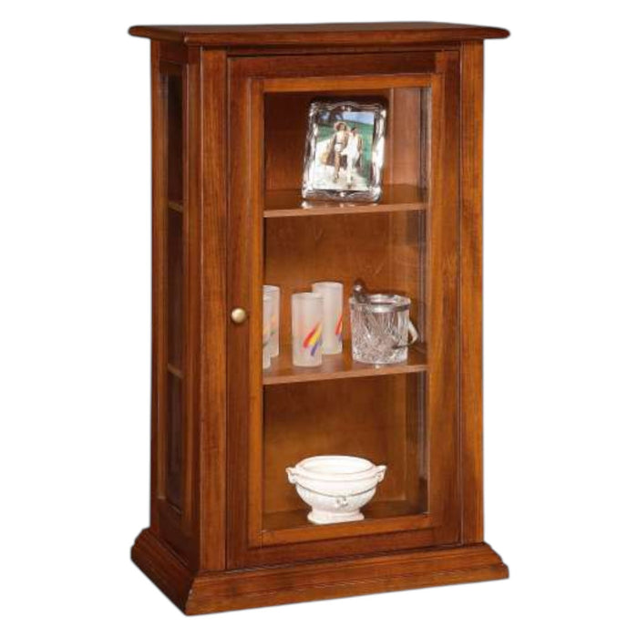 Vetrinetta arte povera in legno 1 porta tinta noce 67x38x116 - Mobili 2G