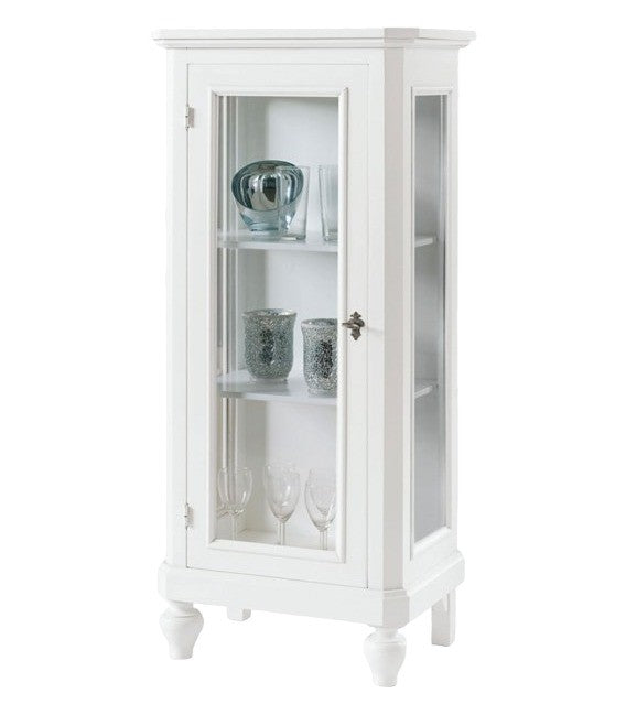 Vetrinetta classica legno 1 porta bianco  60x40x130 (1448) - Mobili 2G