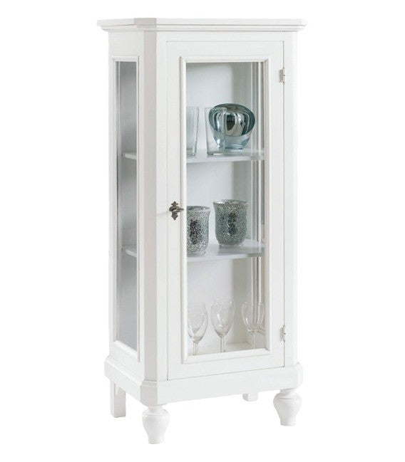 Vetrinetta classica legno 1 porta bianco  60x40x130 (1448) - Mobili 2G