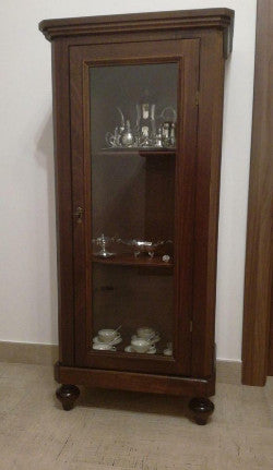 Vetrinetta in legno verniciato color noce l.60 p.40 h.130 (515) - Mobili 2G