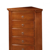 Mobile angolo in legno 5 cassetti arte povera tinta noce l.54 x 54 h.100 (5008) - Mobili 2G