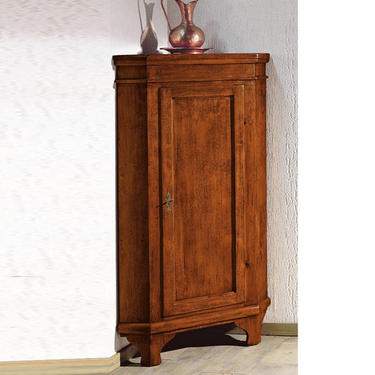 Mobile angolo in legno 1 porta arte povera tinta noce l.52 x 52 h.138 (805) - Mobili 2G
