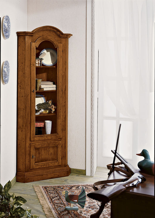 Mobile angolo in legno 2 porte arte povera tinta noce l.55 x 55 h.185 (926) - Mobili 2G