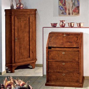 Mobile angolo in legno 1 porta arte povera tinta noce l.52 x 52 h.138 (805) - Mobili 2G